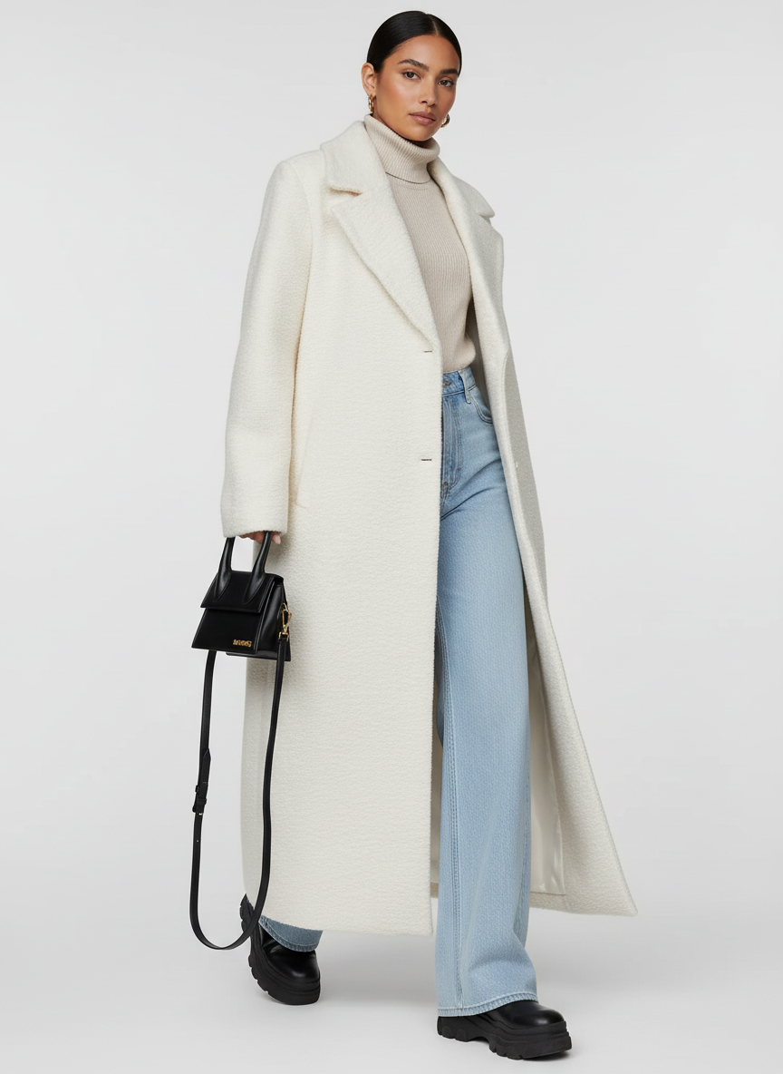 Zachte oversized lange jas