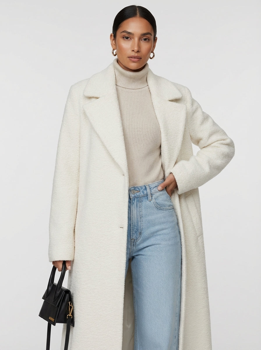 Zachte oversized lange jas