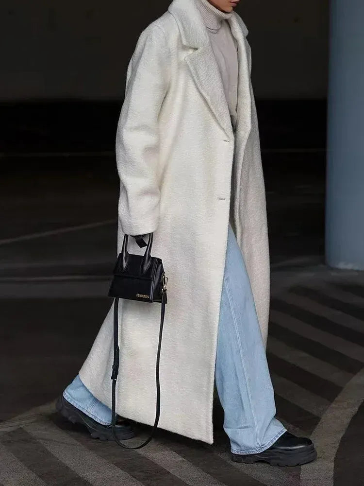 Zachte oversized lange jas