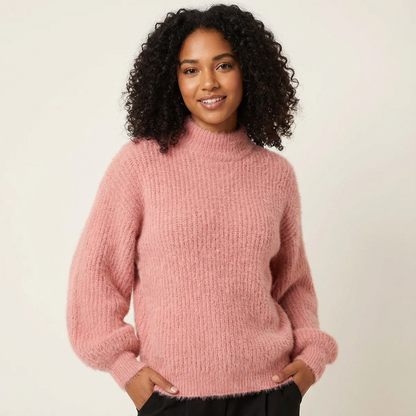 Zachte oversized trui met hoge hals