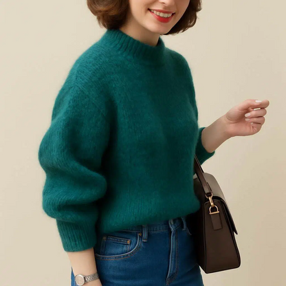 Zachte oversized trui met hoge hals
