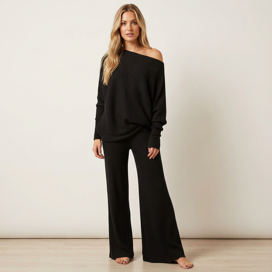 Zachte two-piece lounge set met relaxte pasvorm voor dames – Harper