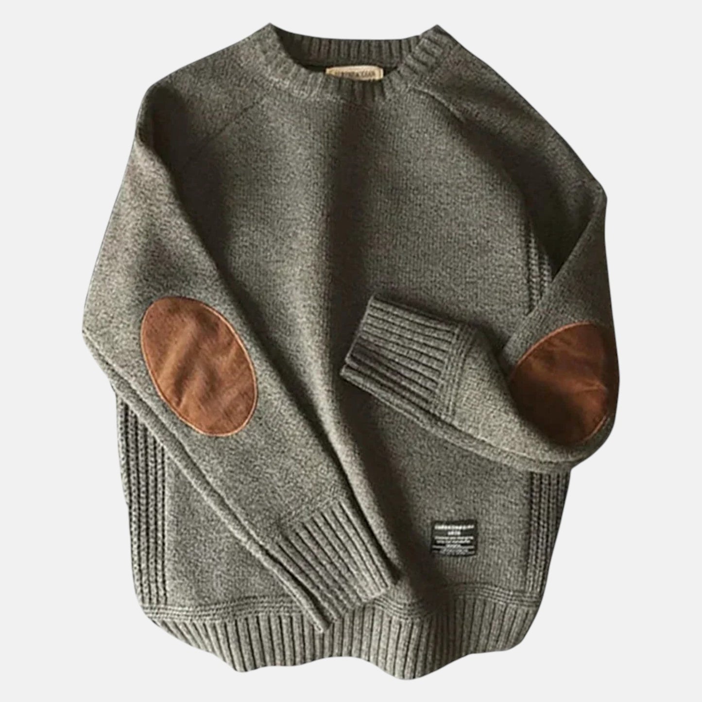 Zachte wollen wintertrui met verfijnde elleboogpatches