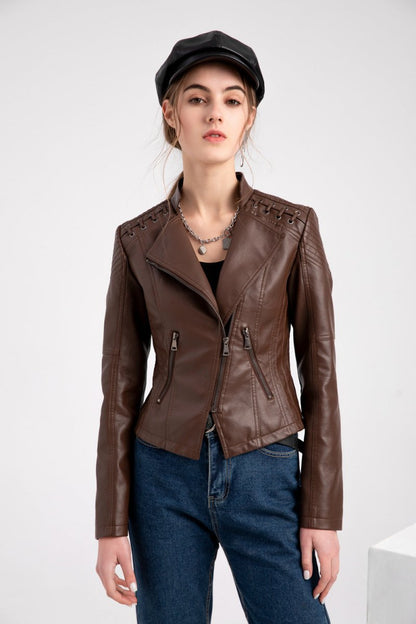Zale | Leren jas met verwassen look