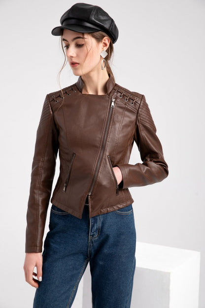 Zale | Leren jas met verwassen look