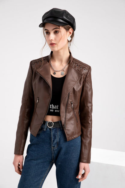 Zale | Leren jas met verwassen look