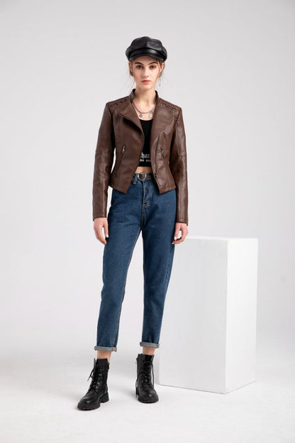 Zale | Leren jas met verwassen look