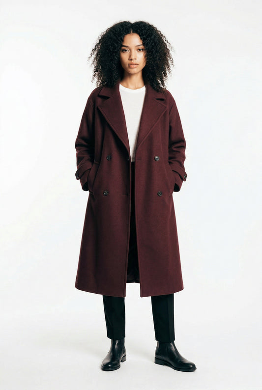 Santin Lange Voorjaarsjas Dames met Reverskraag Elegante Minimalistische Tussenjas