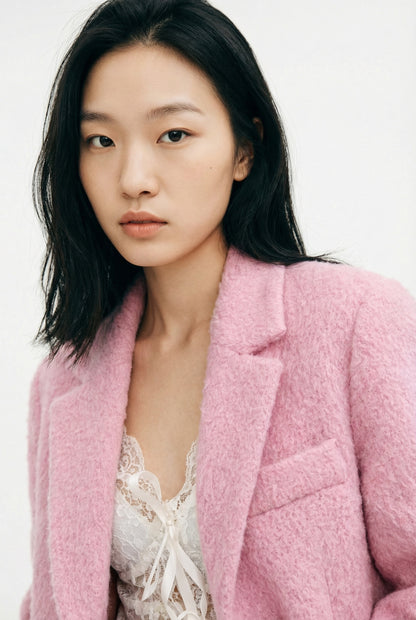 Monroe Plush Wool Blend Coat Dames