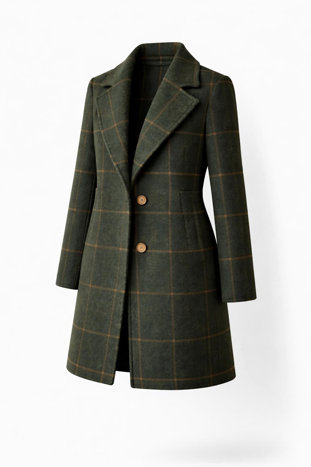 Elara Luxe Geruite Damesjas Groen