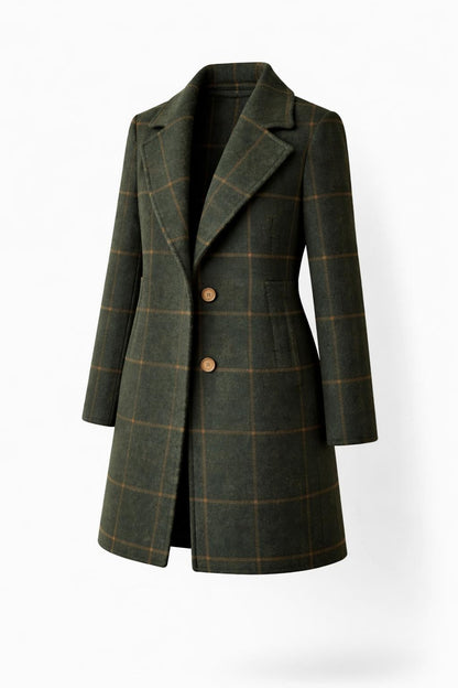 Elara Luxe Geruite Damesjas Groen