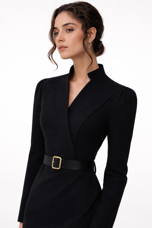 Jess Elegante Midi Jurk Met Ceintuur Dames