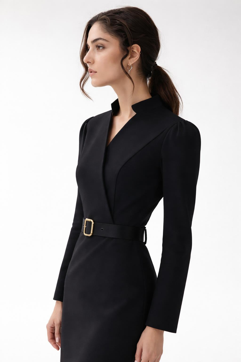 Jess Elegante Midi Jurk Met Ceintuur Dames