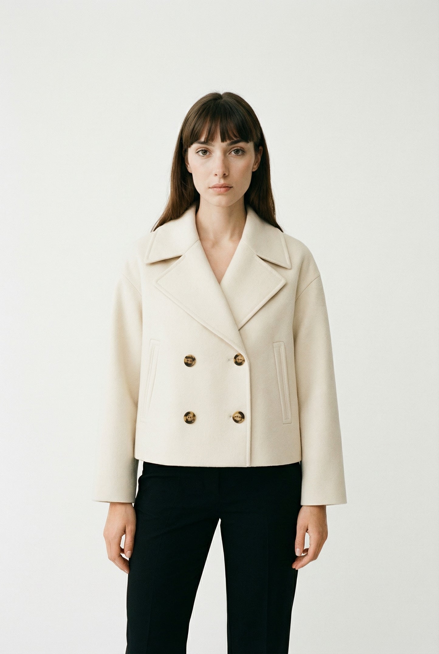 Maris Winterse Wolmix Cropped Coat