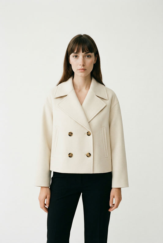 Maris Winterse Wolmix Cropped Coat