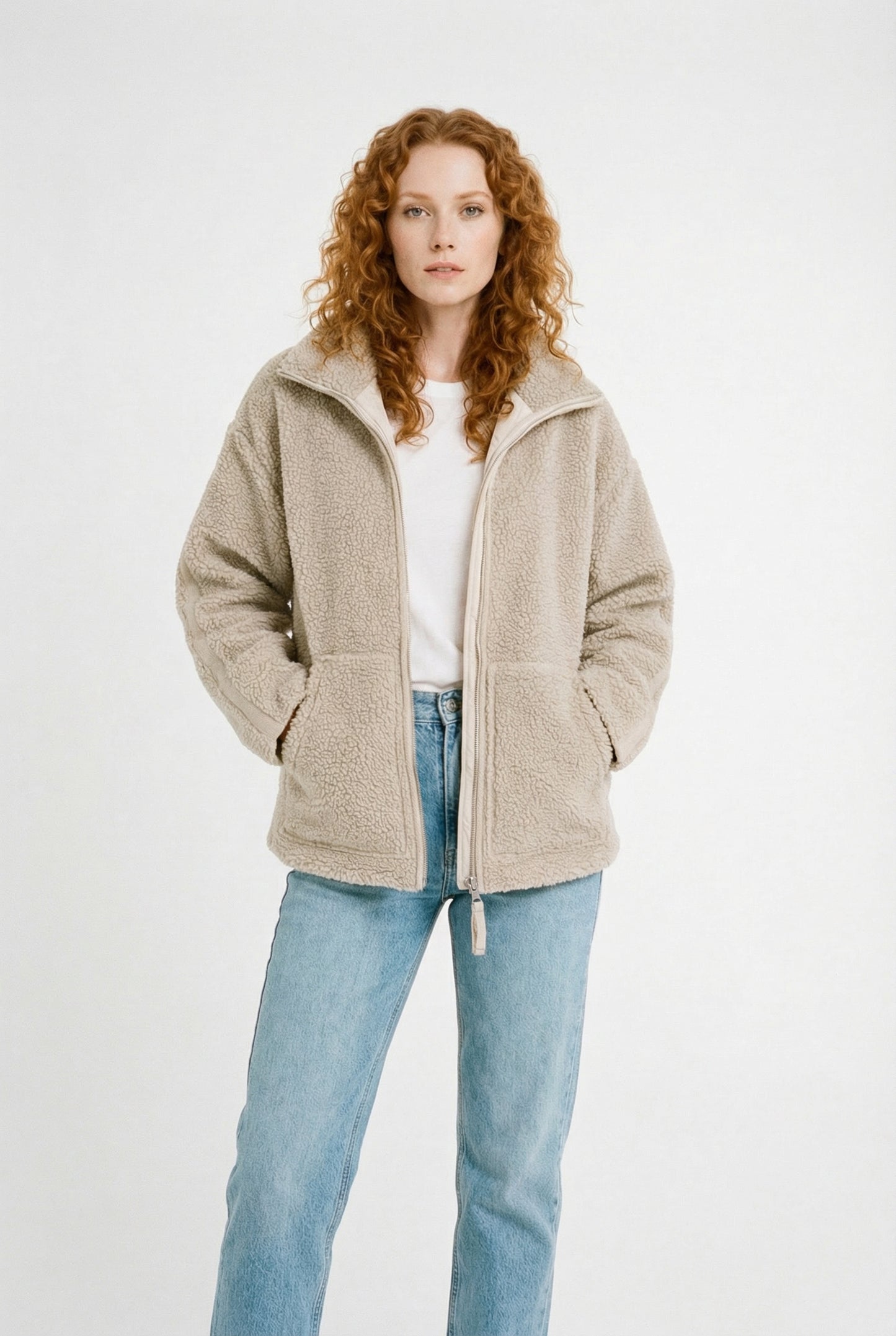 Ama Herfst Winter – Zachte Wolblend – Oversized Fleece Jacket