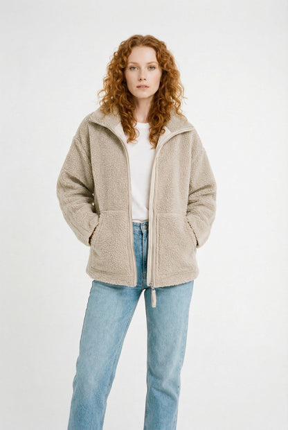 Ama Herfst Winter – Zachte Wolblend – Oversized Fleece Jacket