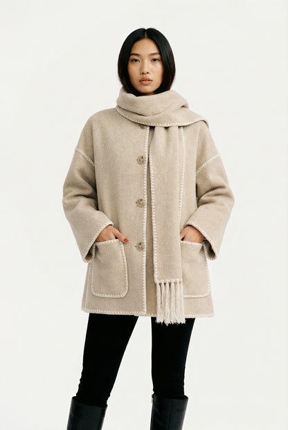 Rase Statement Trim Hooded Jacket