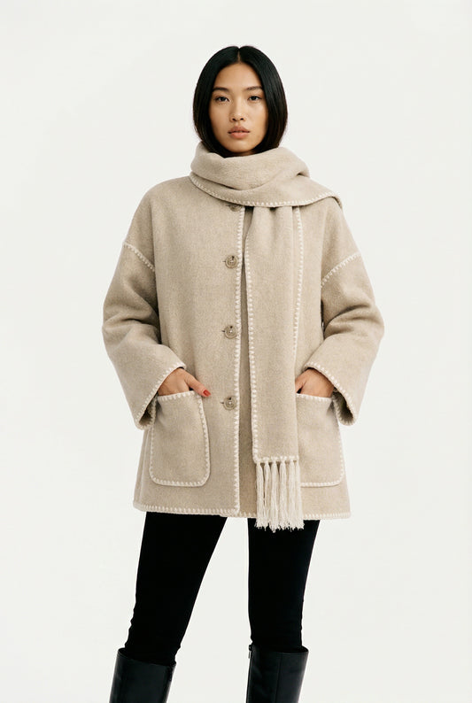 Rase Statement Trim Hooded Jacket