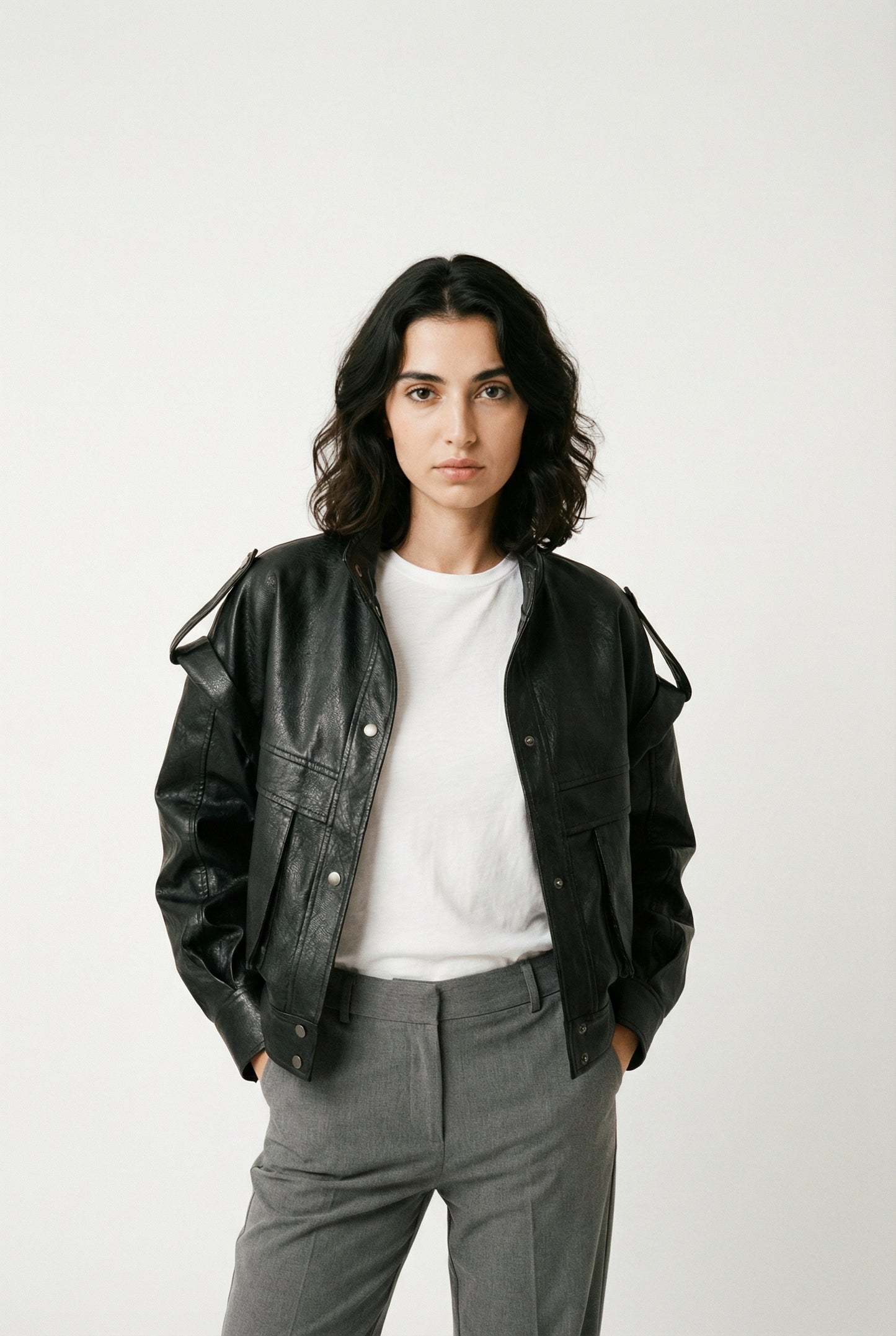 Renata Corsini Luxe Leatherlook Cropped Jacket