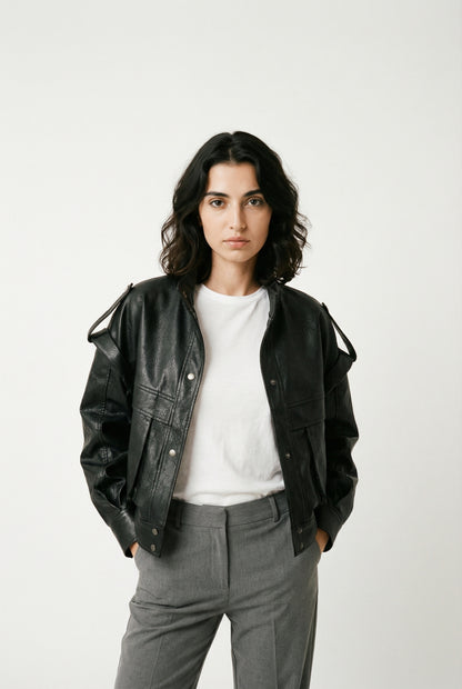 Renata Corsini Luxe Leatherlook Cropped Jacket