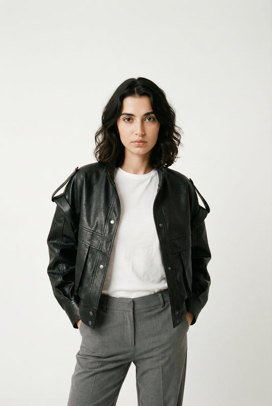 Renata Corsini Luxe Leatherlook Cropped Jacket