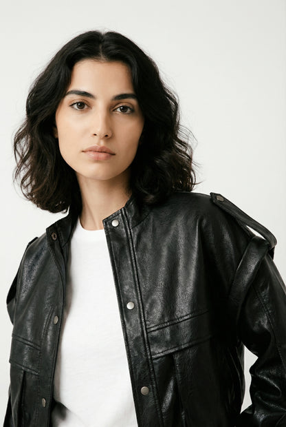Renata Corsini Luxe Leatherlook Cropped Jacket