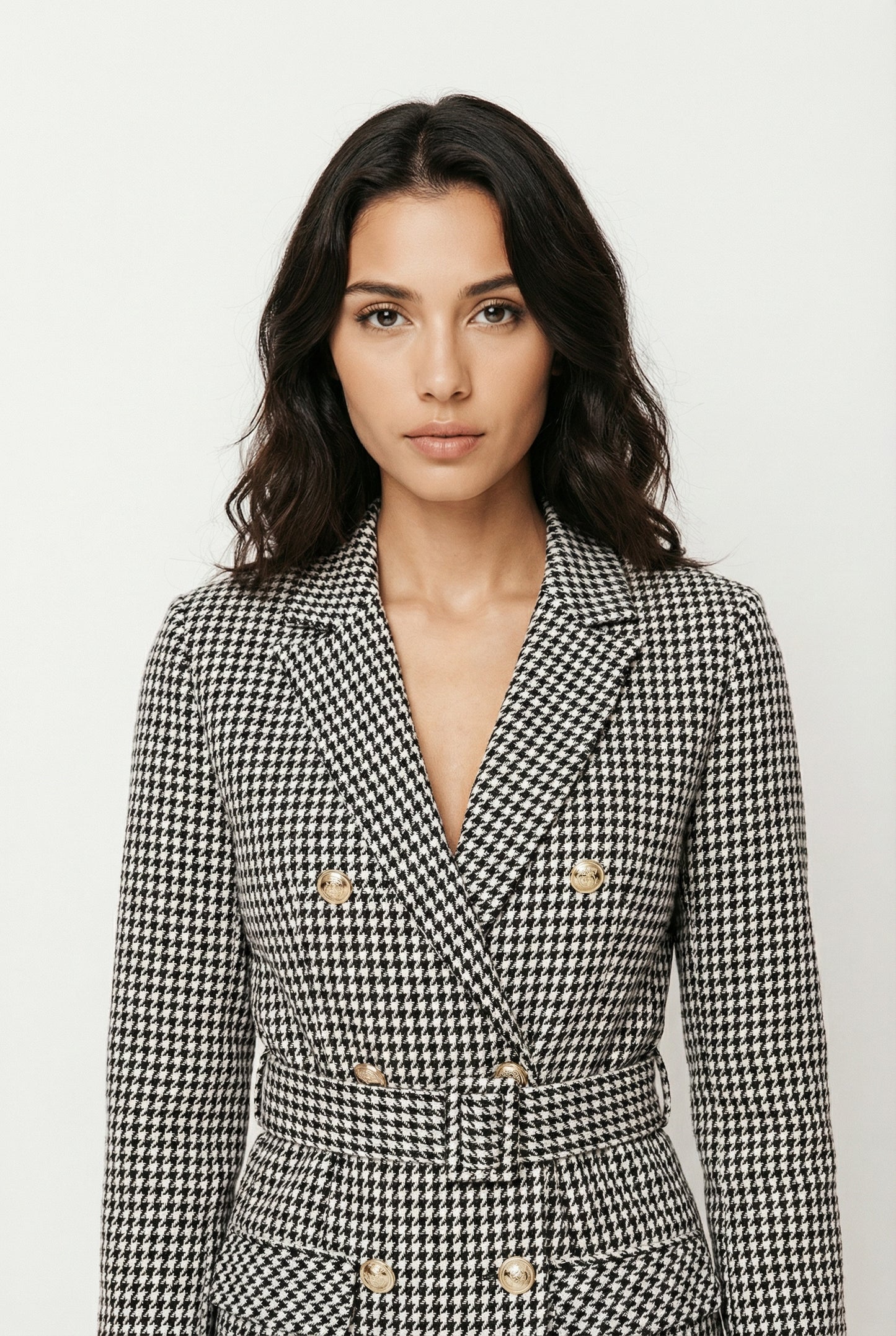 Moreau Check Belted Blazer Dress