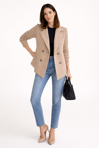 Éloïse Knit Sleeve Tailored Blazer