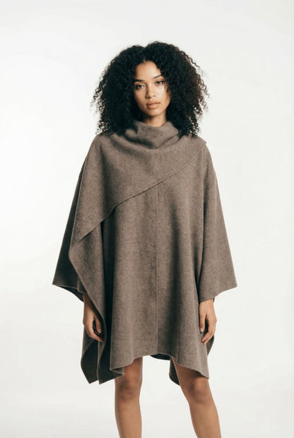 Alvera herfst winter – zachte draped jacket – taupe