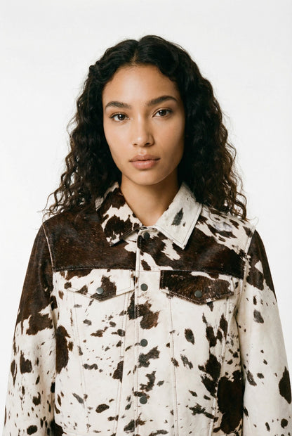 Camila Navarro Statement Cow Print Jacket