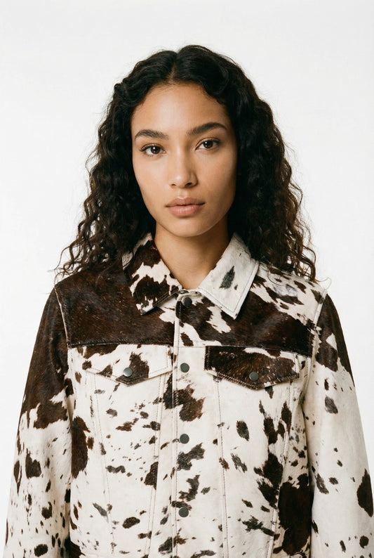 Camila Navarro Statement Cow Print Jacket