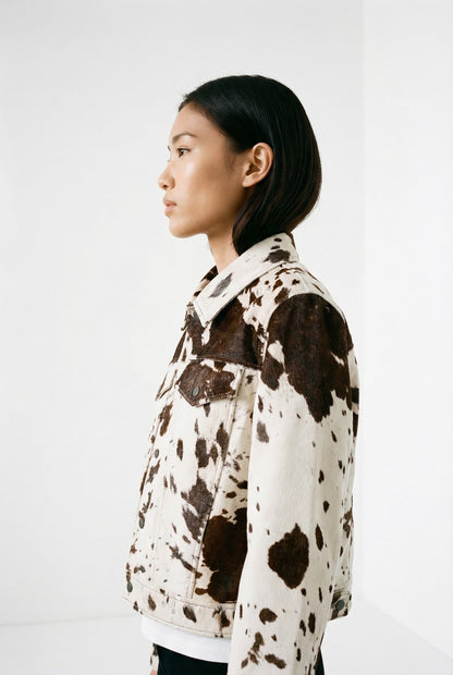 Camila Navarro Statement Cow Print Jacket