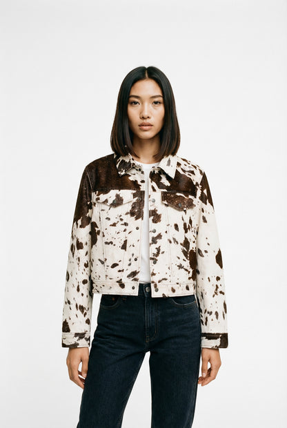 Camila Navarro Statement Cow Print Jacket
