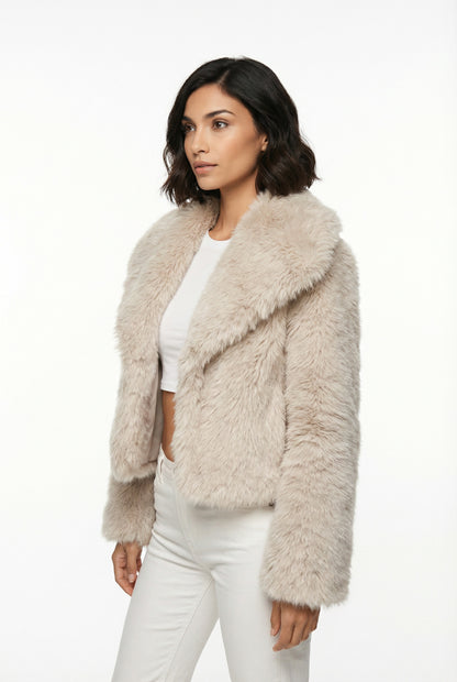 Sophie Damesjas van Imitatiebont – Warme Luxe Winterjas met Elegante Pasvorm