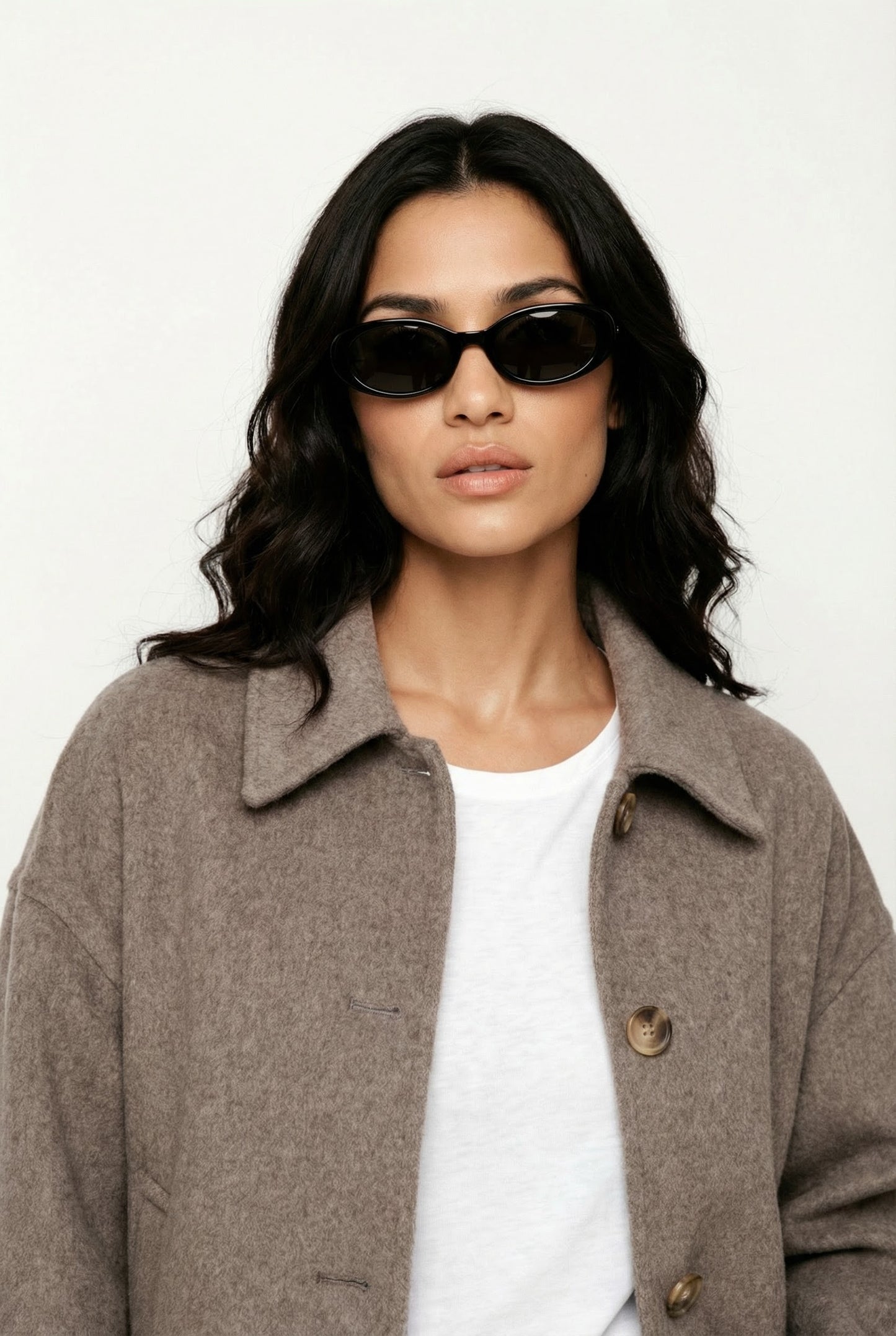 Founders Crop Jacket Taupe Luxe Wolblend Dames Jas