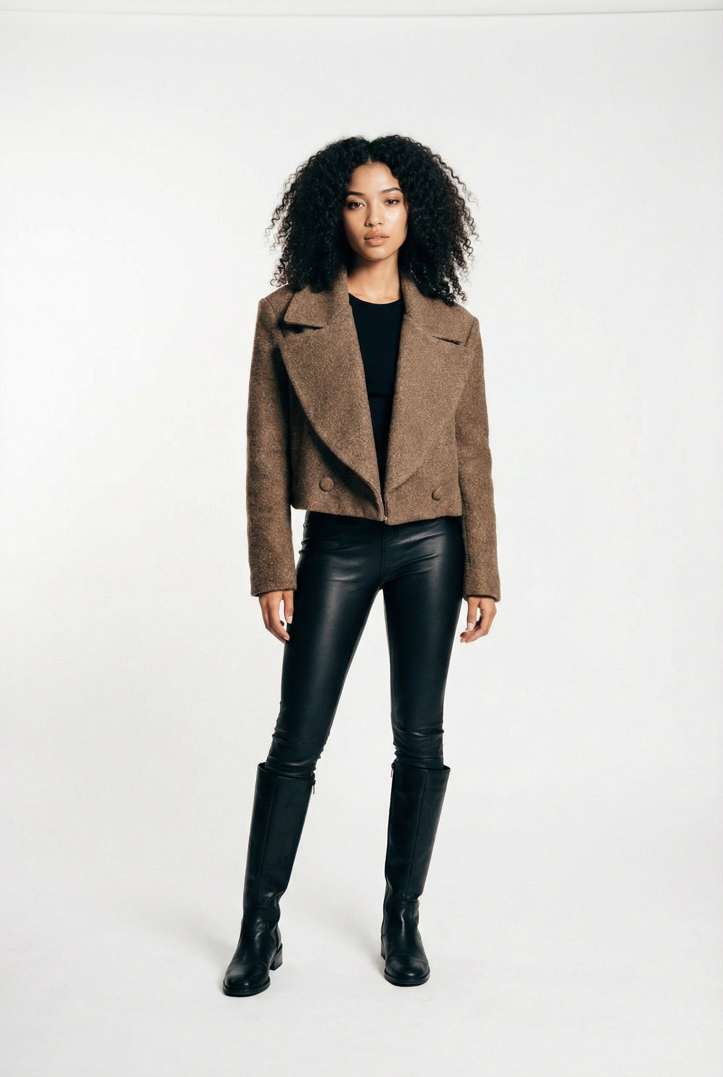 Structured Form Cropped Jacket Slim Fit Blazer