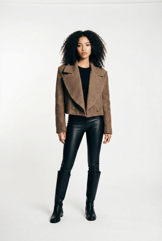 Structured Form Cropped Jacket Slim Fit Blazer