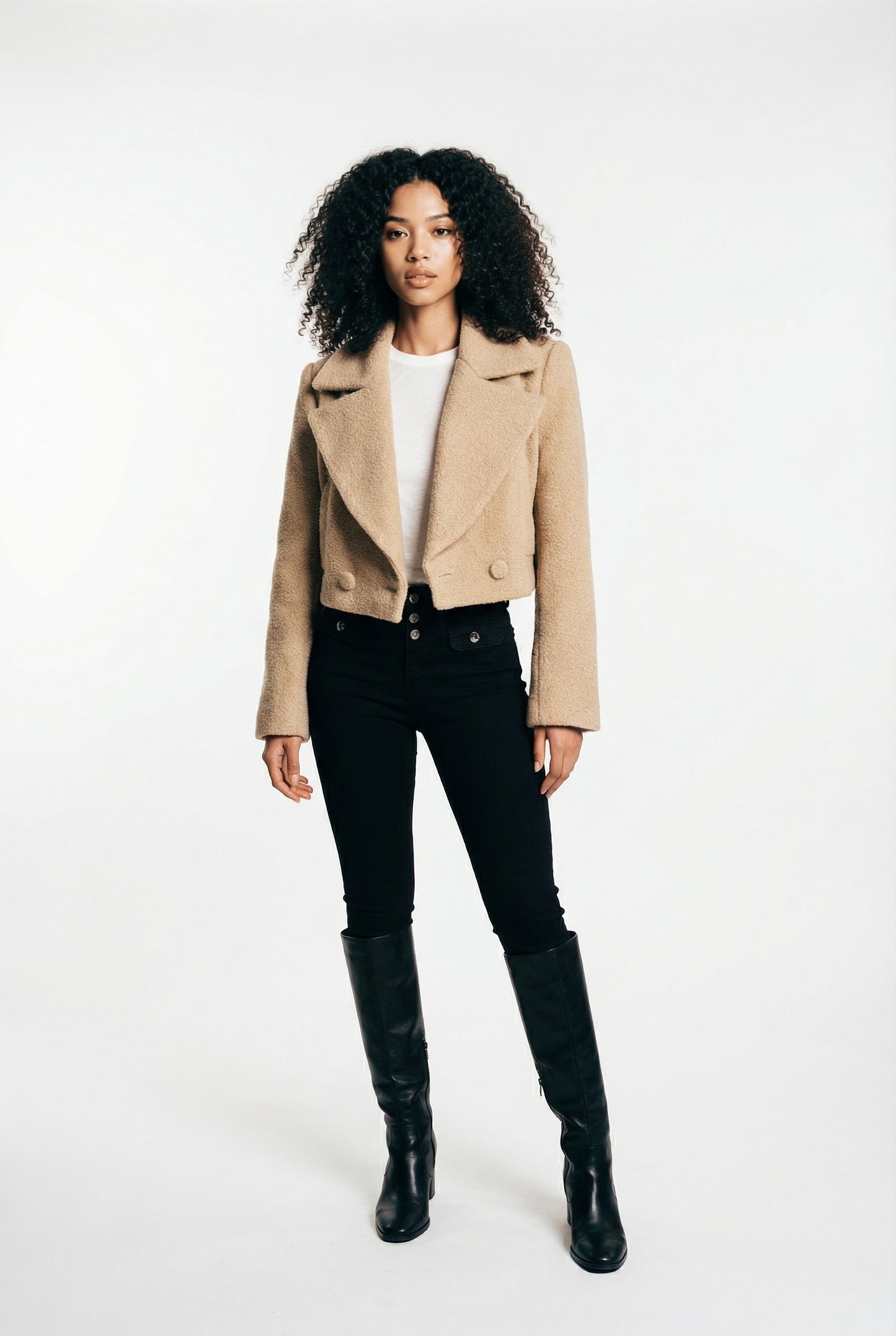 Structured Form Cropped Jacket Slim Fit Blazer
