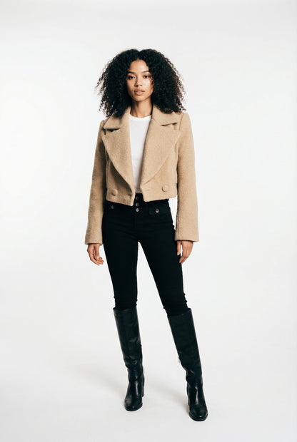Structured Form Cropped Jacket Slim Fit Blazer