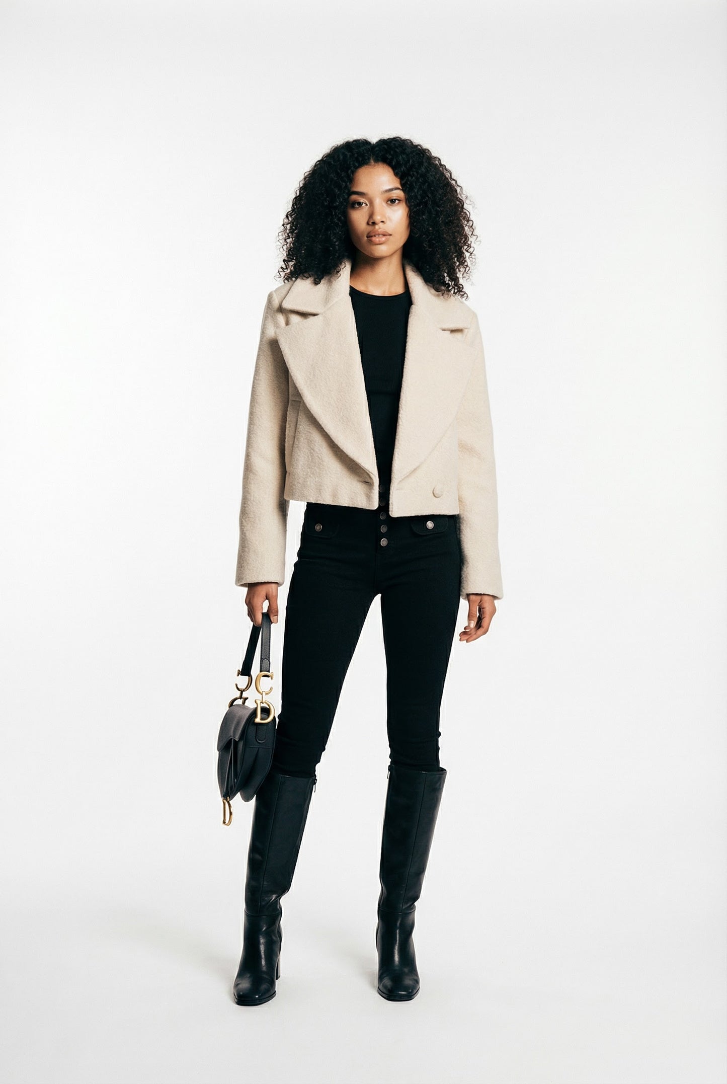 Structured Form Cropped Jacket Slim Fit Blazer