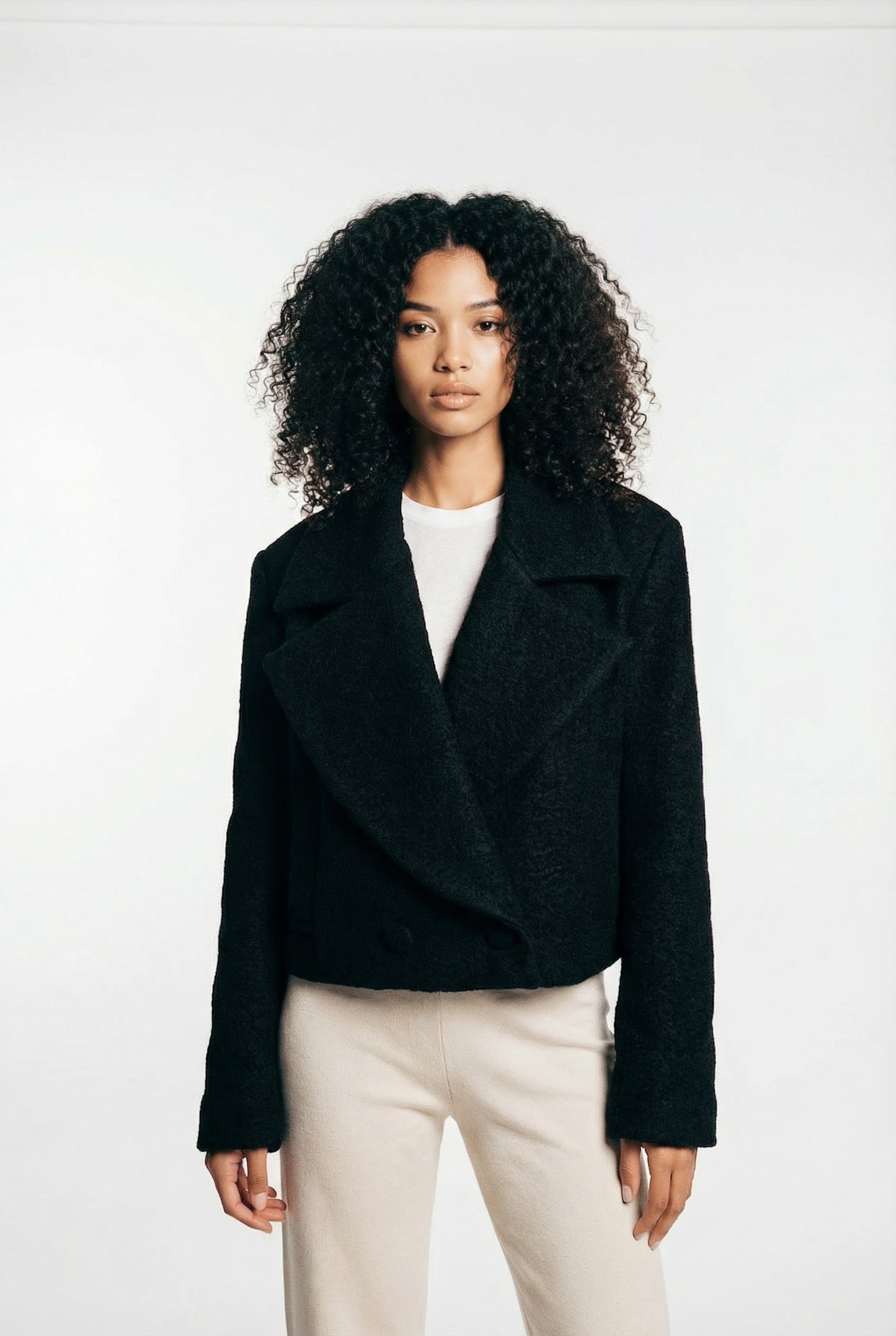 Structured Form Cropped Jacket Slim Fit Blazer