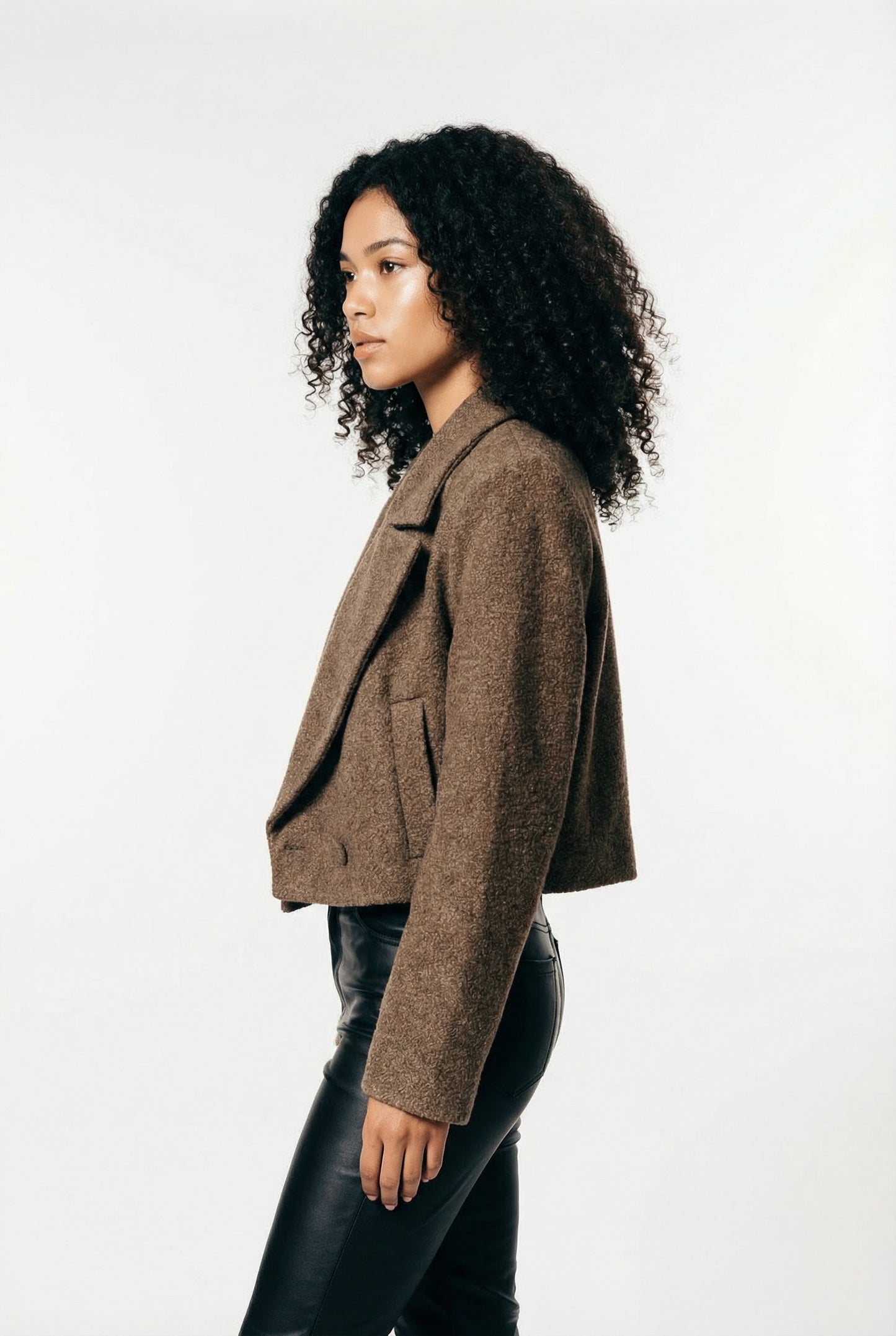 Structured Form Cropped Jacket Slim Fit Blazer