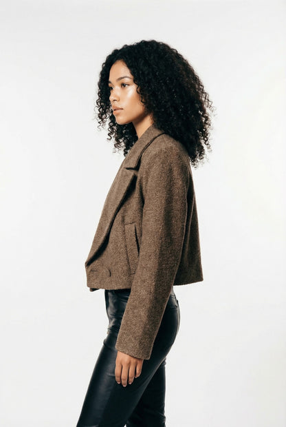 Structured Form Cropped Jacket Slim Fit Blazer