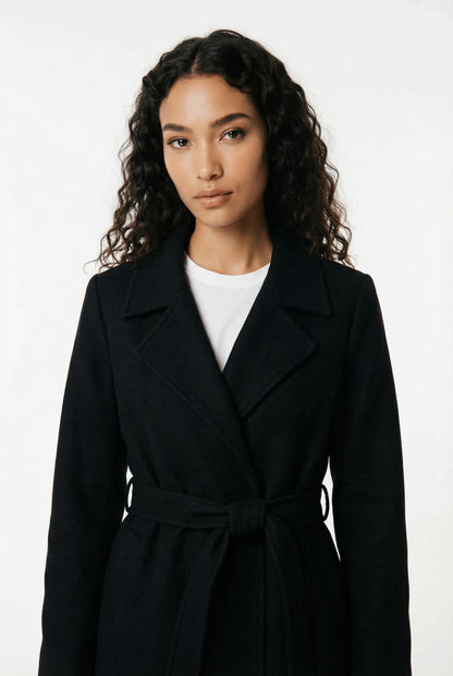 Talia Dames Lange Manteljas | Wolmix, Elegant