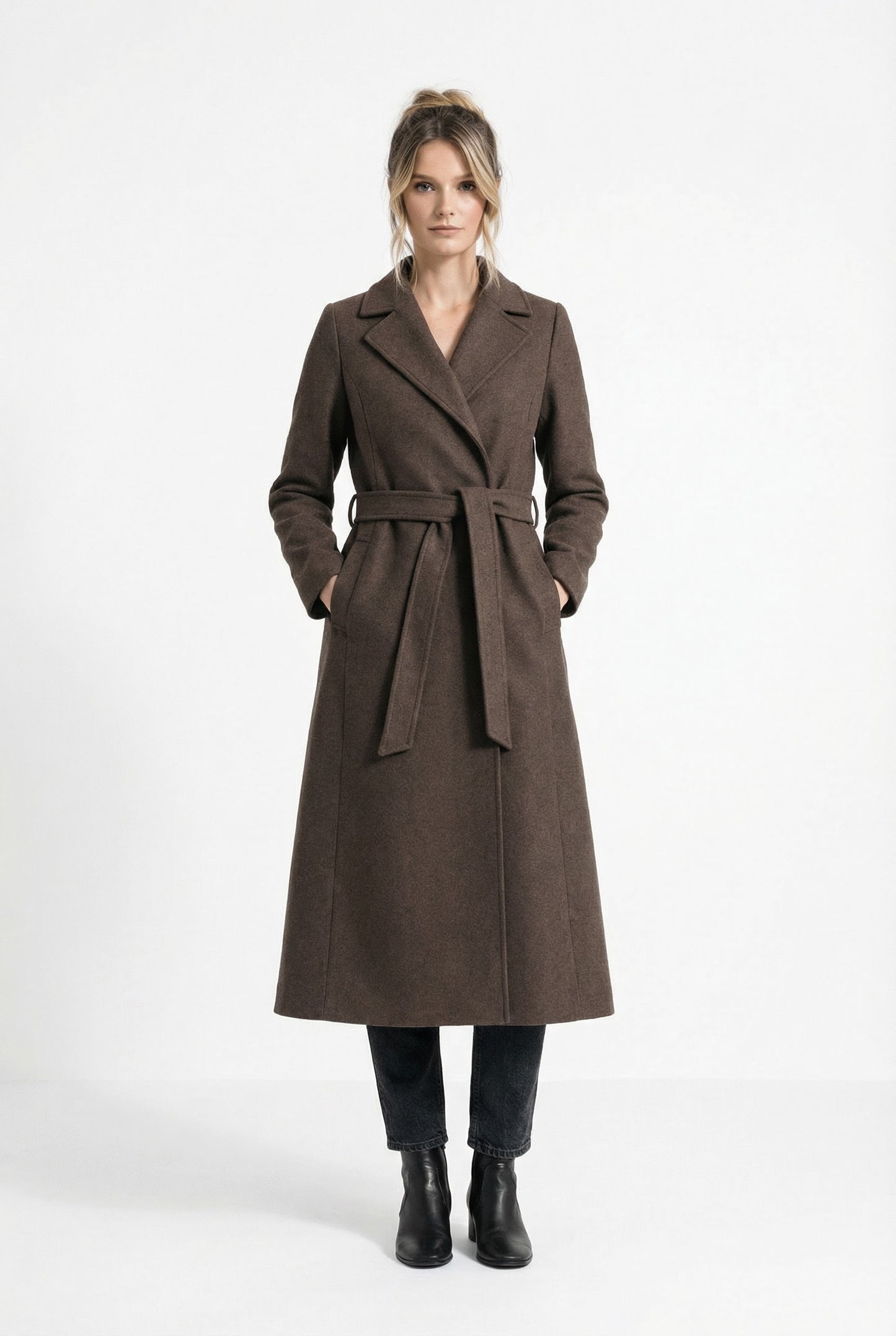 Talia Dames Lange Manteljas | Wolmix, Elegant
