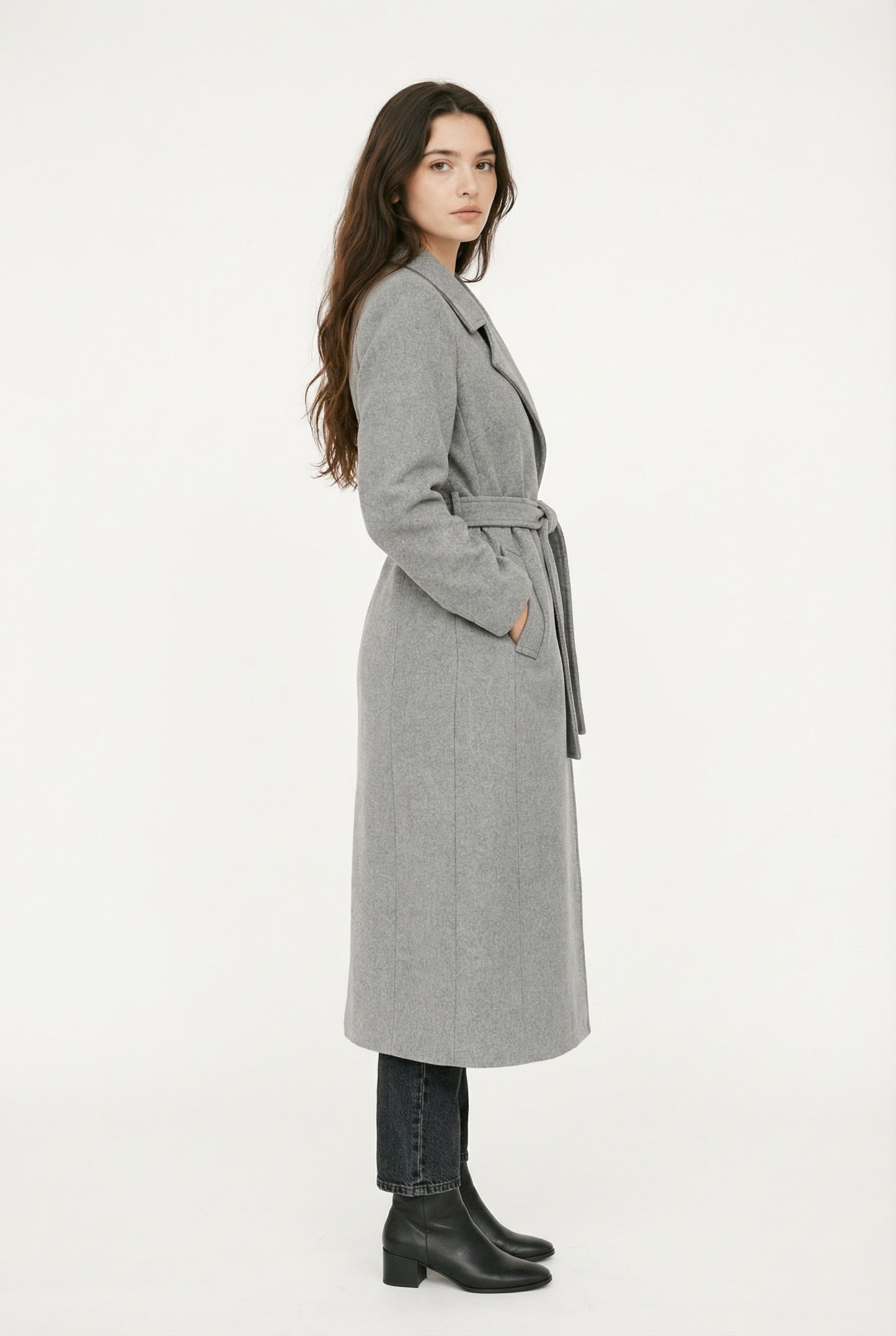 Talia Dames Lange Manteljas | Wolmix, Elegant