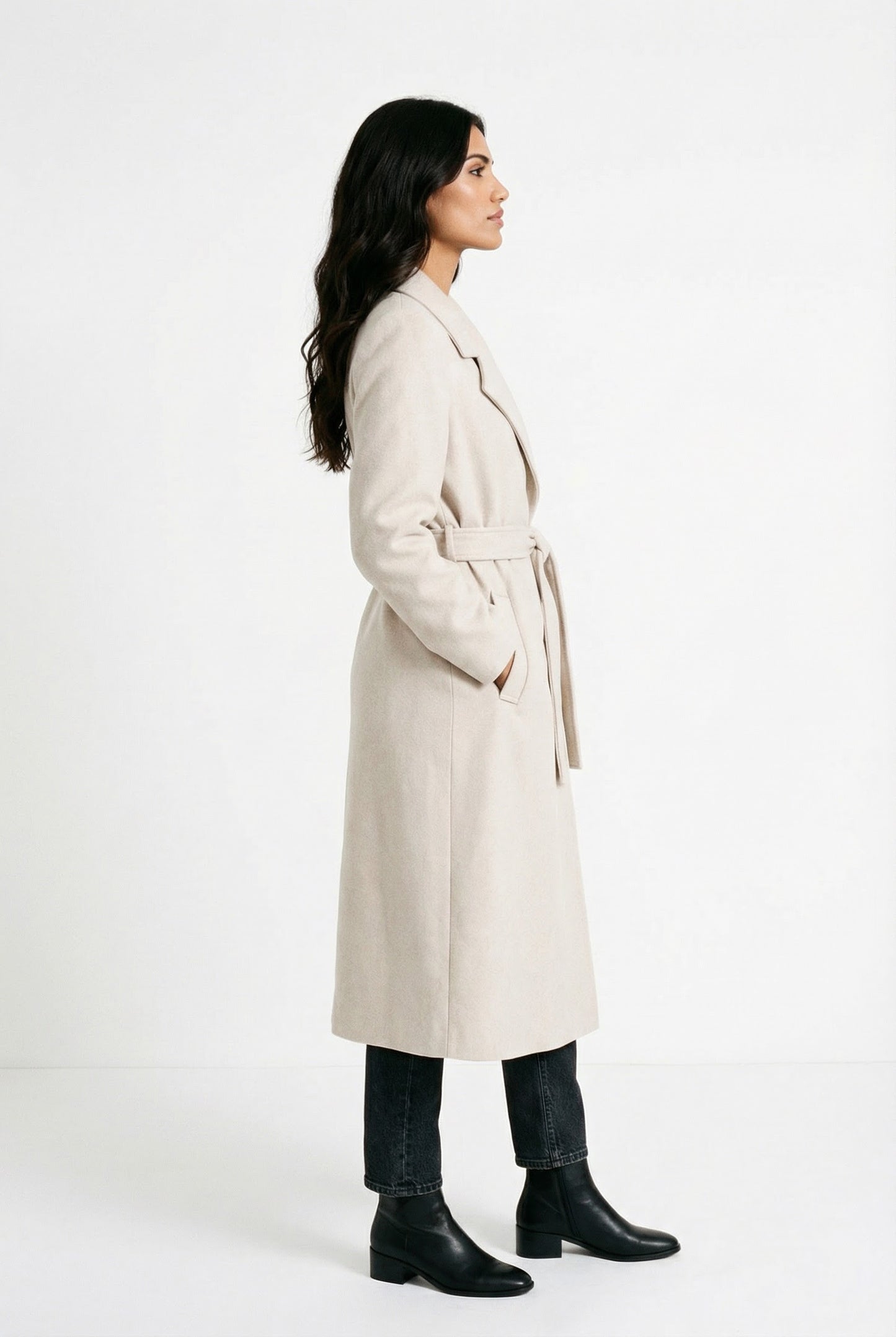 Talia Dames Lange Manteljas | Wolmix, Elegant
