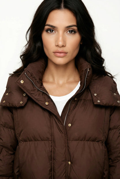 Faddox Puffer Jacket Cropped Dames Puffer Jas met Capuchon