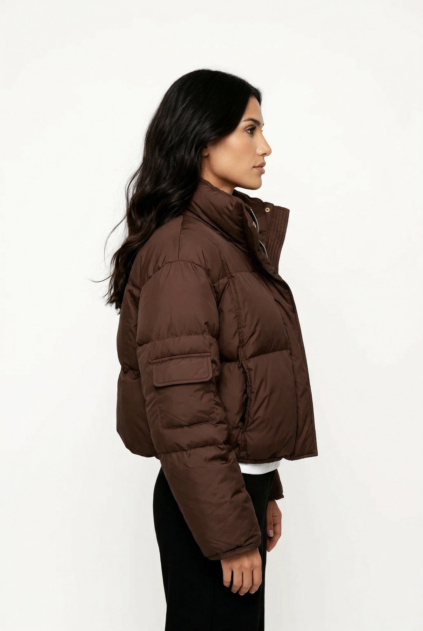 Faddox Puffer Jacket Cropped Dames Puffer Jas met Capuchon